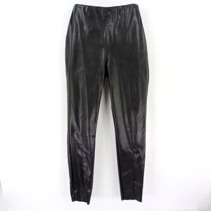 H&M Faux Leather Skinny Pants Lined Womens‎ Size 8 Black 100% STRETCH Polyester